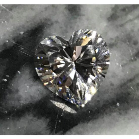 10.6ct Heart Faceted Russian Cubic Zirconia Diamond