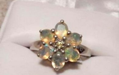 1.27ct Opal and Sphene Sterling Silver Ring