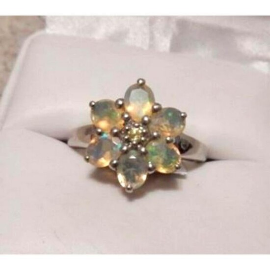 1.27ct Opal and Sphene Sterling Silver Ring