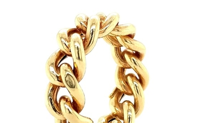 14K Yellow Gold Curb Link Chain Ring