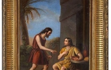 EMILIAN SCHOOL, 17th CENTURY Esaù and Jacob Oil on canvas,...