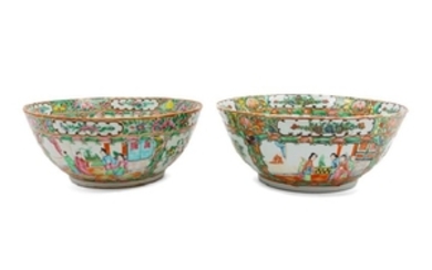 Two Chinese Rose Medallion Porcelain Bowls 20TH CENTURY