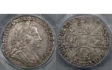 1723 Shilling, C over SS, CGS70, George I. SSC in reverse an...