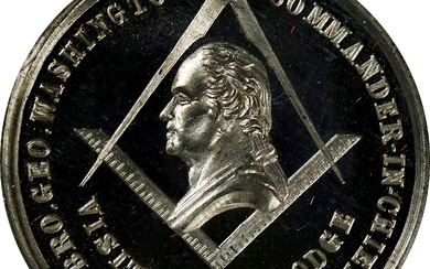 "1782" (ca. 1878) Solomon's Lodge Po'keepsie Medal. Musante GW-951, Baker-304D. White Metal. Prooflike Choice Mint State.