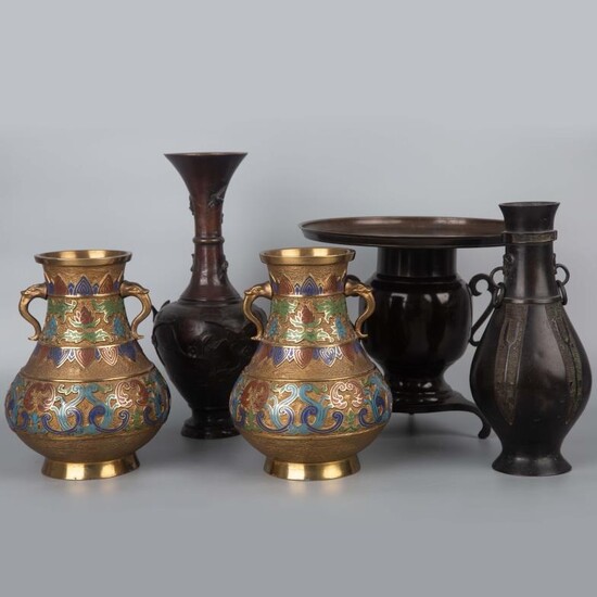18世纪 大日本京都铜赏瓶 Japan Kyoto Copper Vase, 18th Century. H...