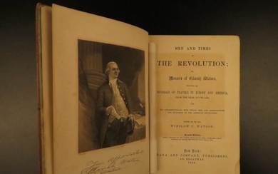 1856 American Revolution Elkanah Watson Memoirs Slavery