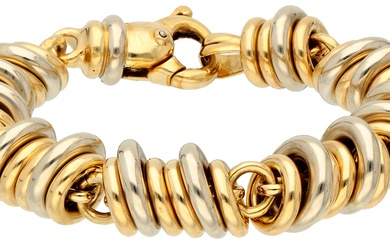 18K Bicolour gold link bracelet.