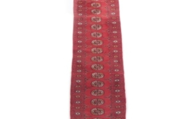 Vintage Hand-Knotted Turkmen Bokhara Wool Carpet Runner