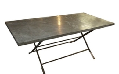 Vintage Galvanized Metal Dining Table