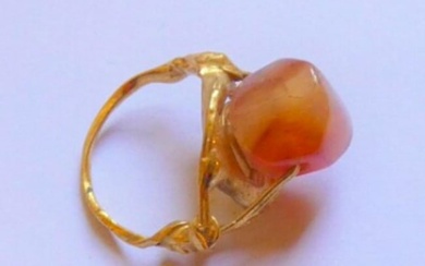 1970's French Designer Agate Ring