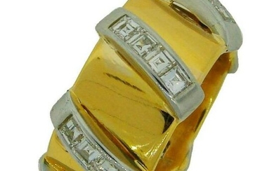 1980s Seaman Schepps Diamond Gold Band Ring