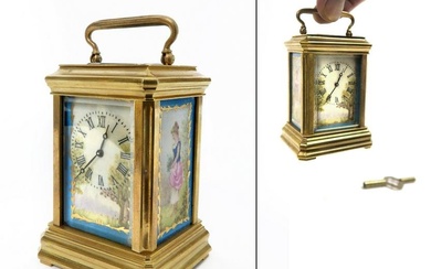 19th C. French Miniature Sevres Carriage Clock