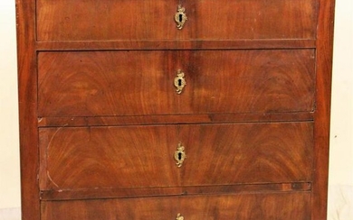 19th CENTURY FOUR DRAWER BEDSIDE CHEST