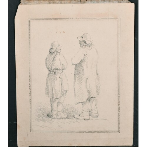 19th Century English School. Study of Two Standing Men, Penc...