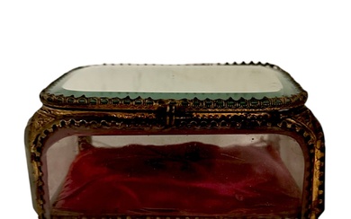 19th Century French Crystal Pocket Watch Box