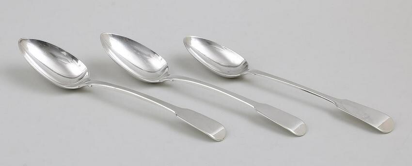 19th century English sterling stuffing spoons