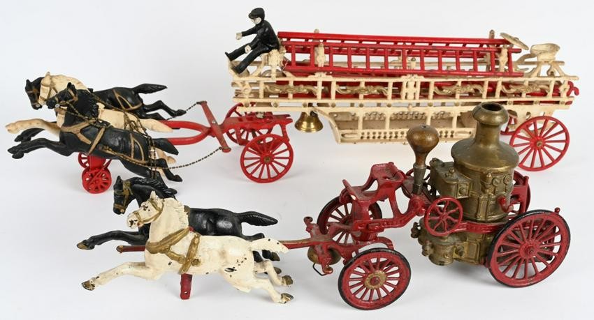 2- HORSE DRAWN FIRE WAGONS, HUBLEY & MORE