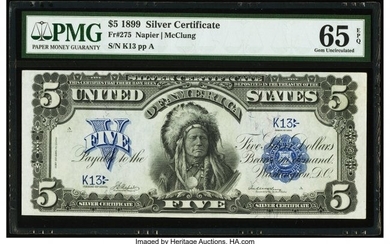 20050: Fr. 275 $5 1899 Silver Certificate PMG Gem Uncir