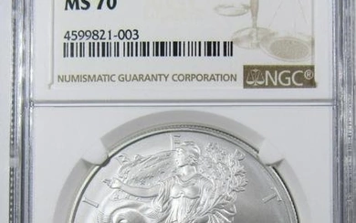 2008 AMERICAN SILVER EAGLE NGC MS-70