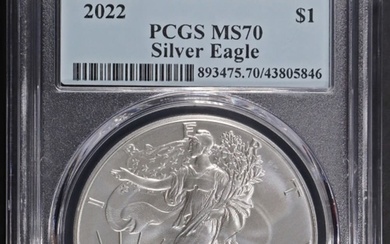 2022 AMERICAN SILVER EAGLE PCGS MS70 FIRST STRIKE