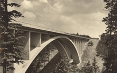 Hugo Schmölz Grafertshofen 1917 – 1986 Lahnstein Devil's Valley Bridge on the Reich's Motorway near Hermsdorf (Thuringia).
