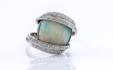 2.45ct Opal and Diamond Ring
