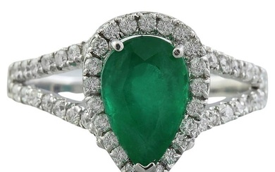 2.65 CTW Emerald 14K White Gold Diamond Ring