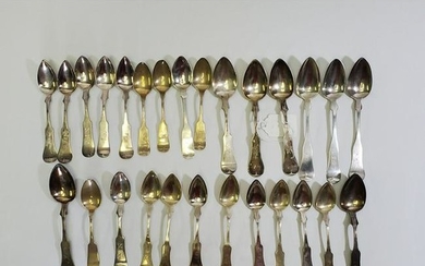 27 Coin & Sterling Silver Spoons Kinsey, Bell, Adams