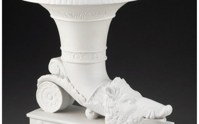 28050: A German Grand Tour-Style Bisque Porcelain Rhyto