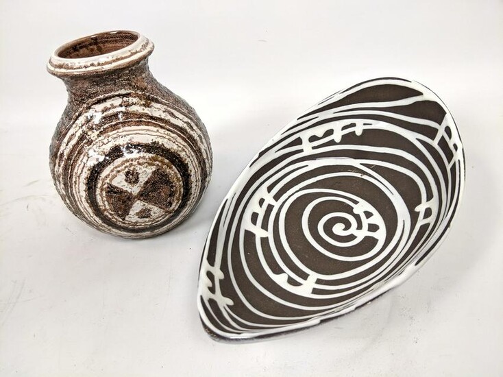 2pcs Art Pottery. Italian Rosenthal Netter Vase and 11