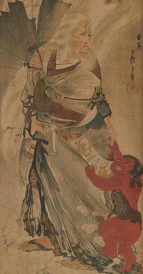 3 Japanese Watercolor Paintings Meiji / Edo