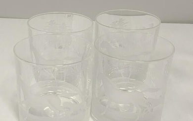 (4) SPC Hungarian Crystal Hand-Etched Tumblers