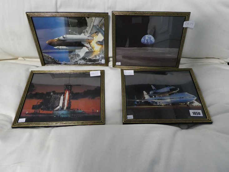 4 small framed and glazed lunar prints4 small framed and...