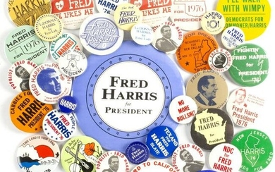 45 Vintage Fred Harris For President Campaign Buttons