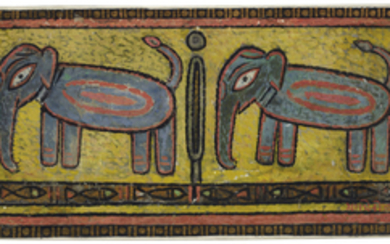JAMINI ROY (1887-1972), Untitled (Two Elephants)