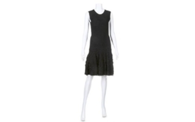 Alexander McQueen Black Fit and Flare Dress, sleeveless