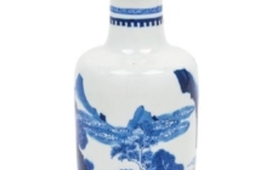 A Chinese Blue and White Porcelain Rouleau Vase 20TH