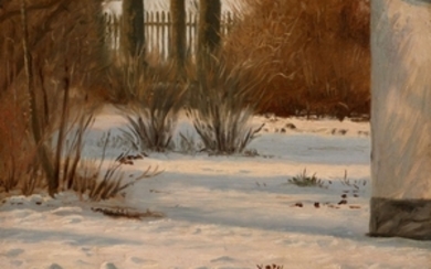 Christen DALSGAARD Skive, 1824 - Sore, 1907 Vue d'un jardin en hiver