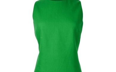 Christian Dior Top Emerald Green Sleeveless Shaped and