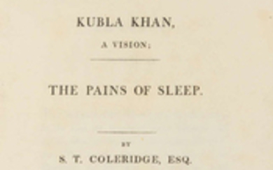 Coleridge (Samuel Taylor) Christabel: Kubla Khan, a Vision; The Pains of Sleep, first edition, 1816.