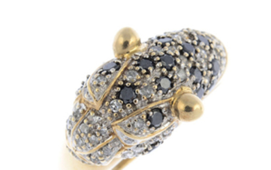 A diamond and gem-set leopard dress ring.