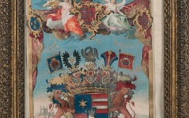 Ecole austro-hongroise du XVIIIe siècle Blason des barons von Schwachheim