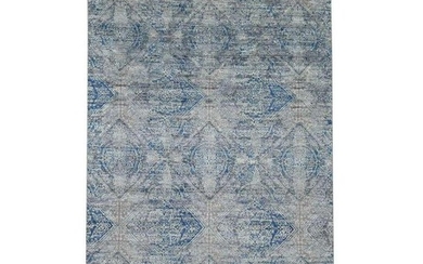 ERASED ROSSETS,Silk With Oxidized Wool Denim Blue