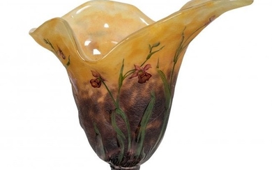 Fine Daum Nancy Cameo and Enamel Glass Vase