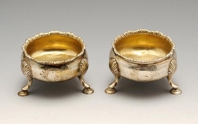 A pair of George III silver open salts, each of