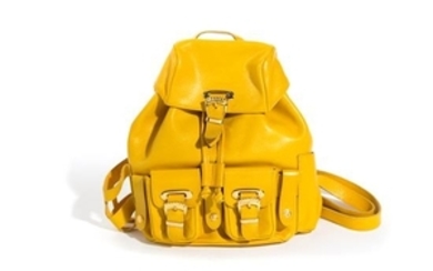 A Gianni Versace Yellow Leather Small Backpack