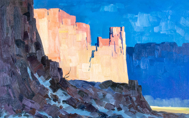 Hugh Cabot, (American, 1930-2005) - Sunlit Monolith, Canyon Depths