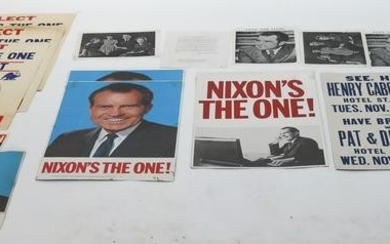 9 Items of Nixon Campaign Broadsides and Ephemera