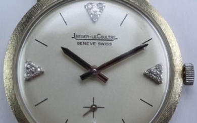Jaeger LeCoultre 14k White Gold Diamond Wrist Watch