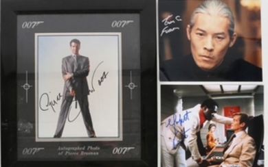 James Bond.- Group pf photographs signed by actors...